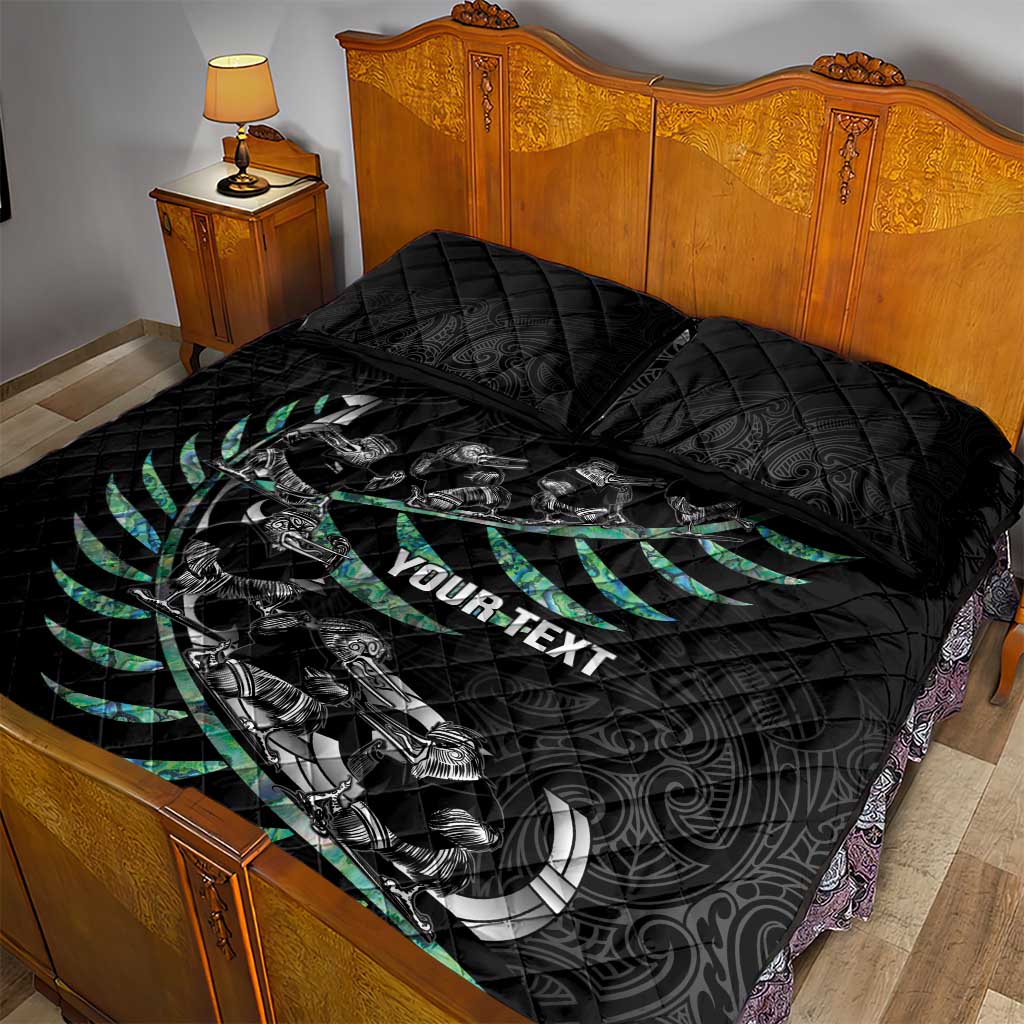 Custom New Zealand Silver Fern Rugby Quilt Bed Set Aotearoa Kiwi Maori Pattern - Vibe Hoodie Shop