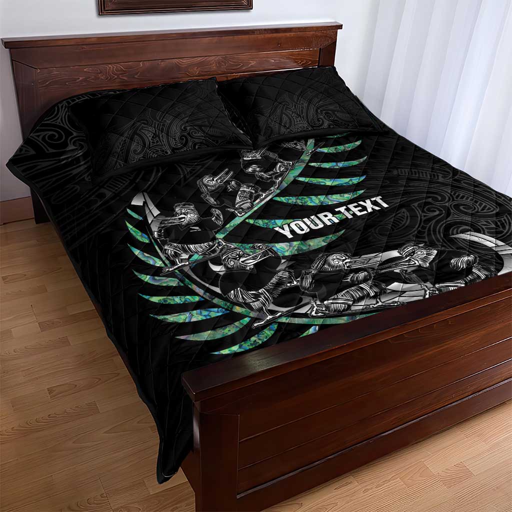 Custom New Zealand Silver Fern Rugby Quilt Bed Set Aotearoa Kiwi Maori Pattern - Vibe Hoodie Shop
