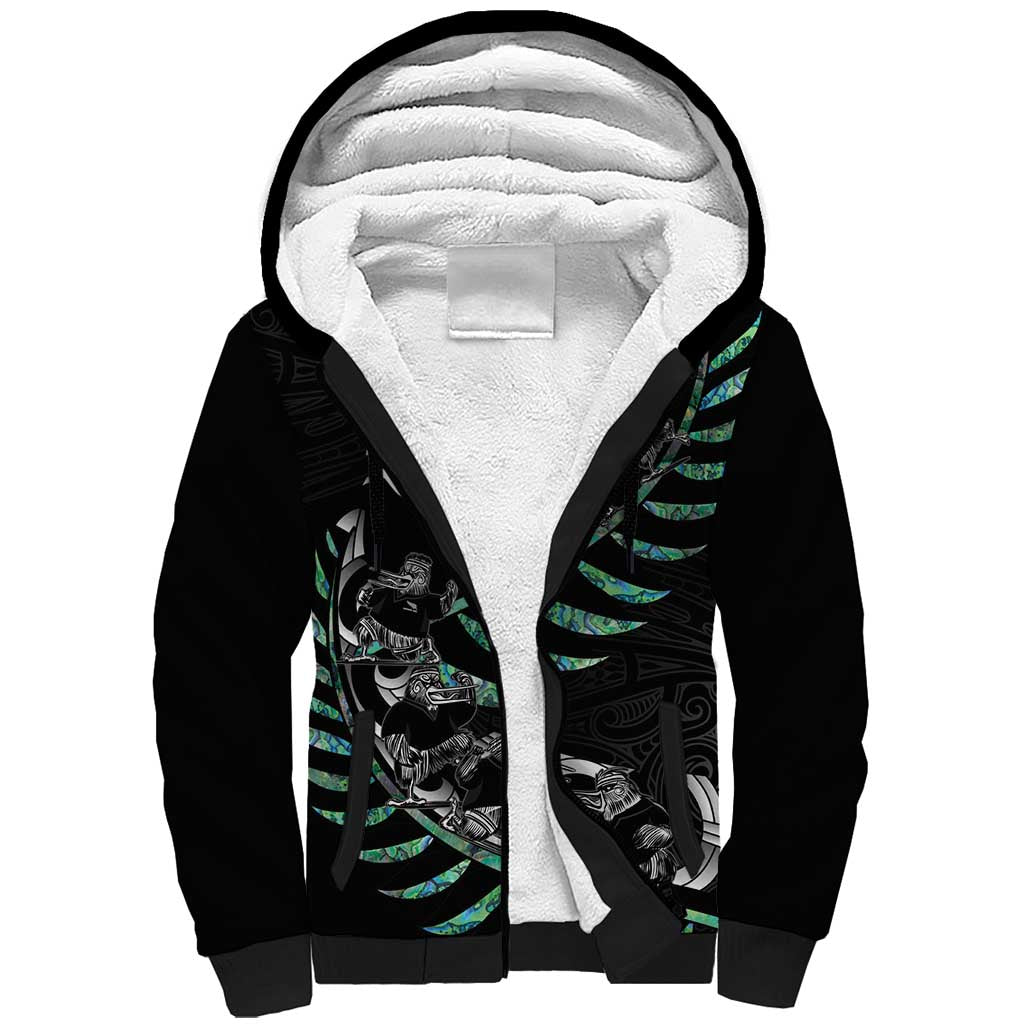 Custom New Zealand Silver Fern Rugby Sherpa Hoodie Aotearoa Kiwi Maori Pattern - Vibe Hoodie Shop