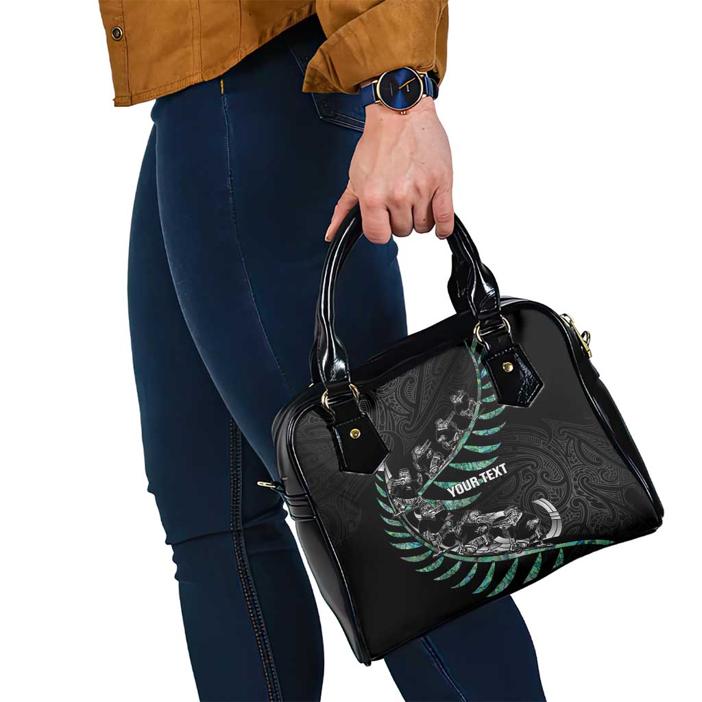 Custom New Zealand Silver Fern Rugby Shoulder Handbag Aotearoa Kiwi Maori Pattern - Vibe Hoodie Shop