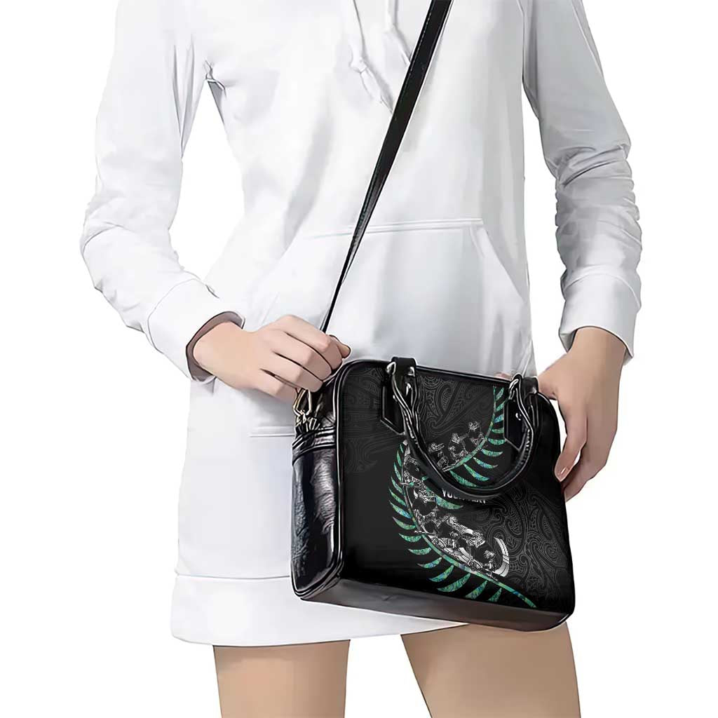 Custom New Zealand Silver Fern Rugby Shoulder Handbag Aotearoa Kiwi Maori Pattern - Vibe Hoodie Shop