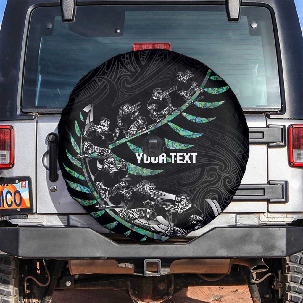 Custom New Zealand Silver Fern Rugby Spare Tire Cover Aotearoa Kiwi Maori Pattern - Vibe Hoodie Shop