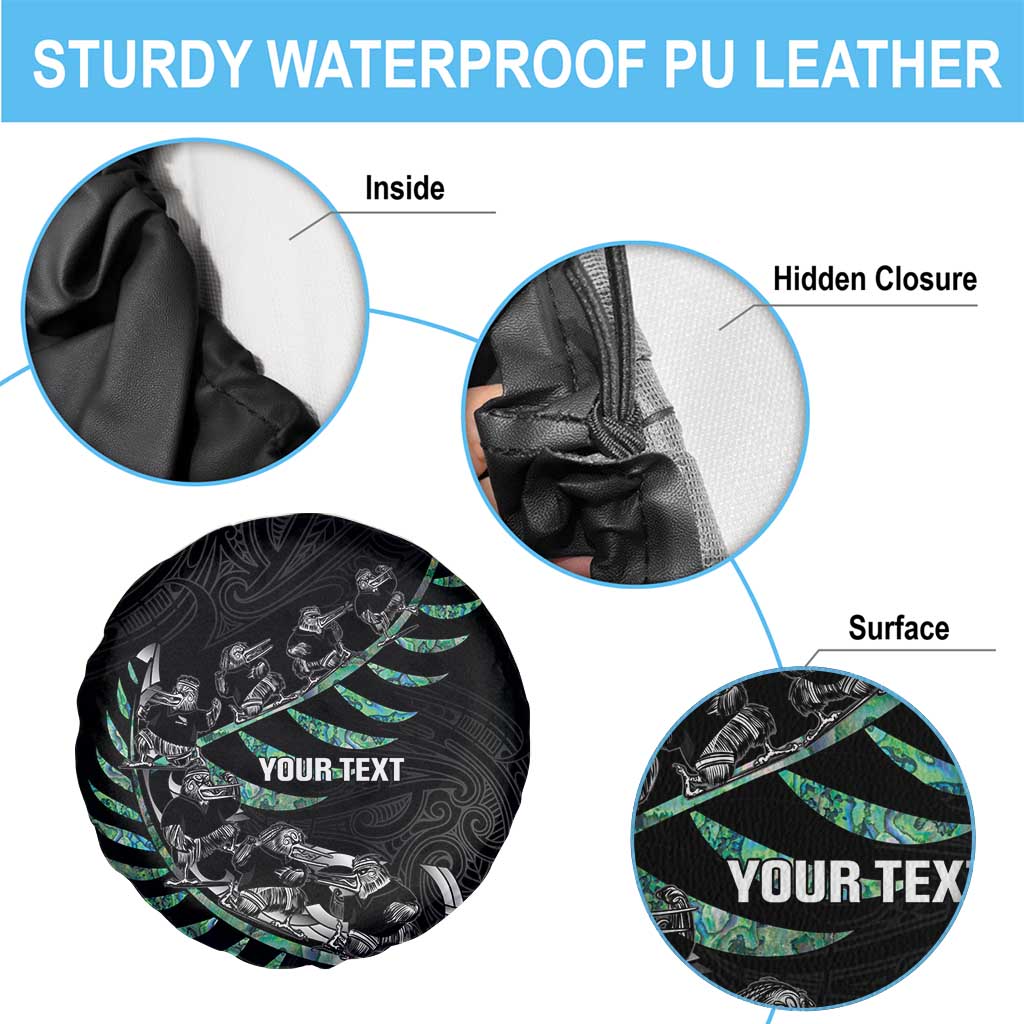 Custom New Zealand Silver Fern Rugby Spare Tire Cover Aotearoa Kiwi Maori Pattern - Vibe Hoodie Shop