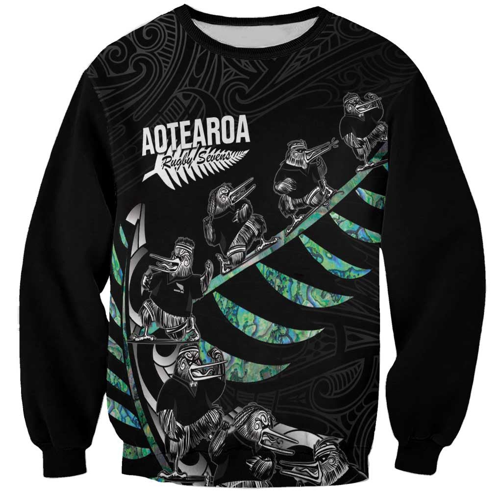 Custom New Zealand Silver Fern Rugby Sweatshirt Aotearoa Kiwi Maori Pattern - Vibe Hoodie Shop
