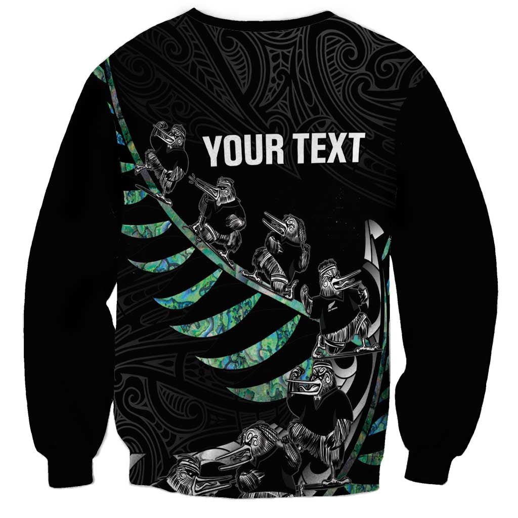 Custom New Zealand Silver Fern Rugby Sweatshirt Aotearoa Kiwi Maori Pattern - Vibe Hoodie Shop