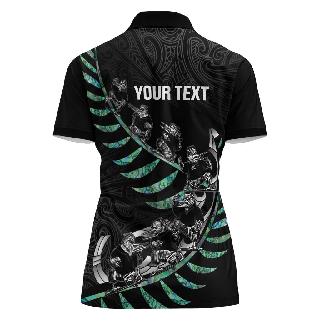 Custom New Zealand Silver Fern Rugby Women Polo Shirt Aotearoa Kiwi Maori Pattern - Vibe Hoodie Shop