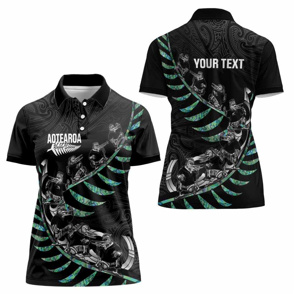 Custom New Zealand Silver Fern Rugby Women Polo Shirt Aotearoa Kiwi Maori Pattern - Vibe Hoodie Shop