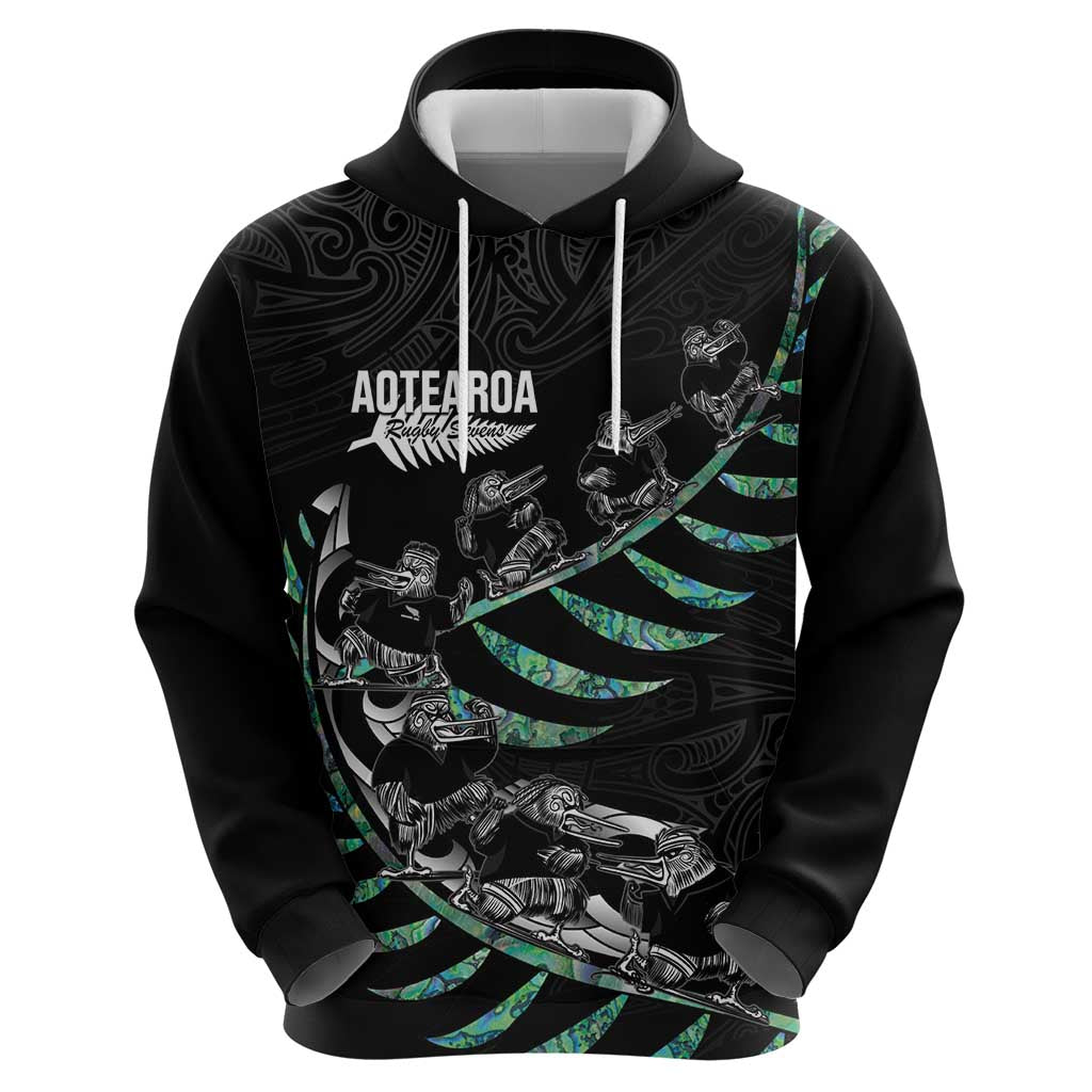 Custom New Zealand Silver Fern Rugby Zip Hoodie Aotearoa Kiwi Maori Pattern - Vibe Hoodie Shop
