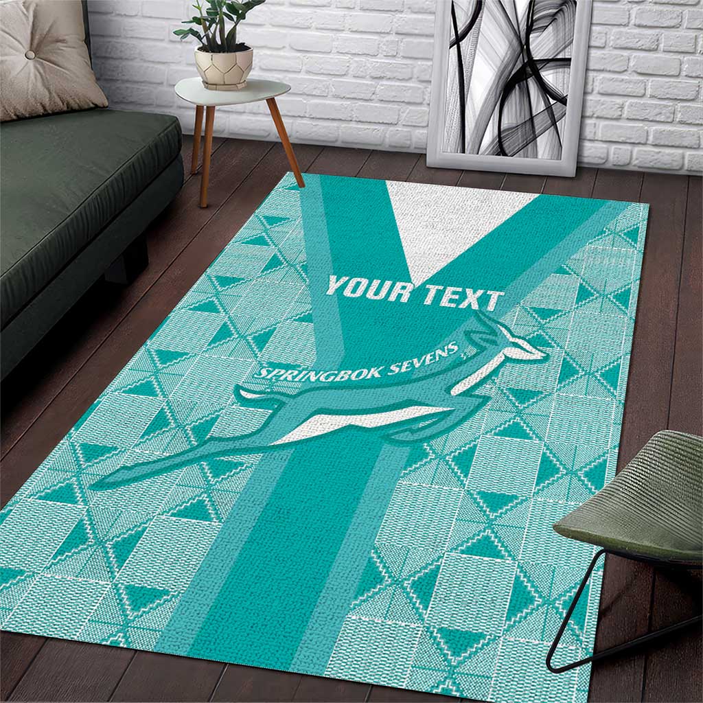 Custom South Africa Rugby Area Rug Go Champions Springboks - Teal Version - Vibe Hoodie Shop