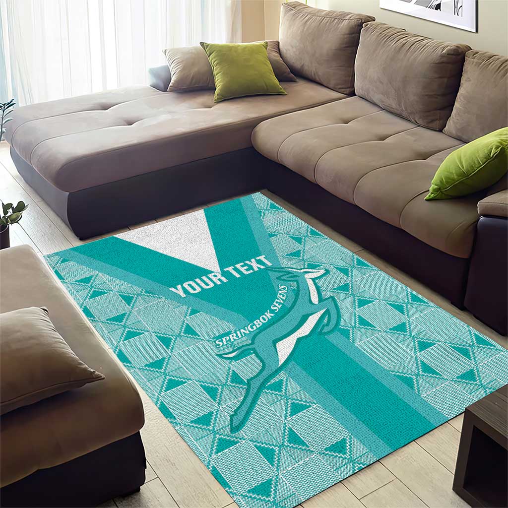 Custom South Africa Rugby Area Rug Go Champions Springboks - Teal Version - Vibe Hoodie Shop