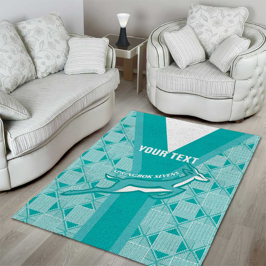 Custom South Africa Rugby Area Rug Go Champions Springboks - Teal Version - Vibe Hoodie Shop