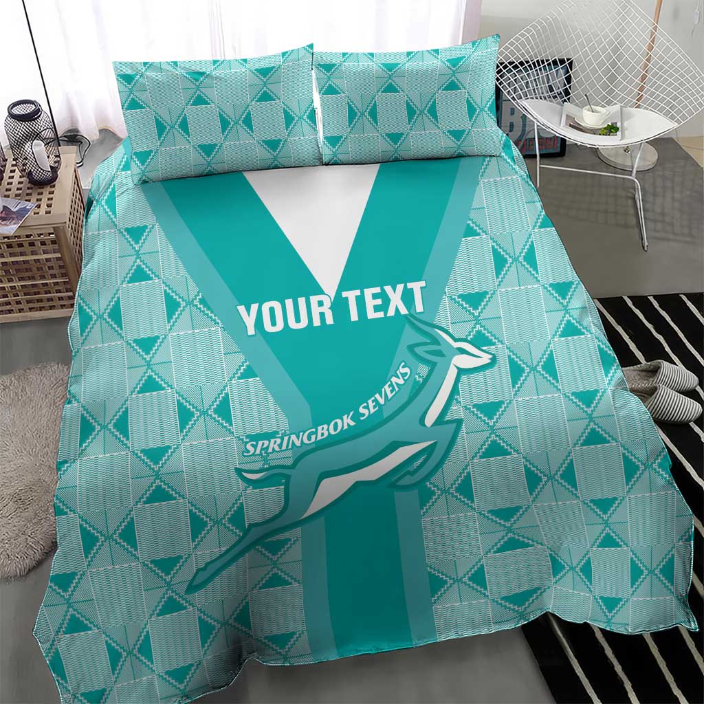Custom South Africa Rugby Bedding Set Go Champions Springboks - Teal Version - Vibe Hoodie Shop