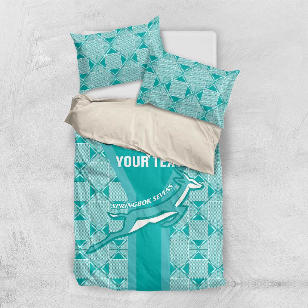 Custom South Africa Rugby Bedding Set Go Champions Springboks - Teal Version - Vibe Hoodie Shop