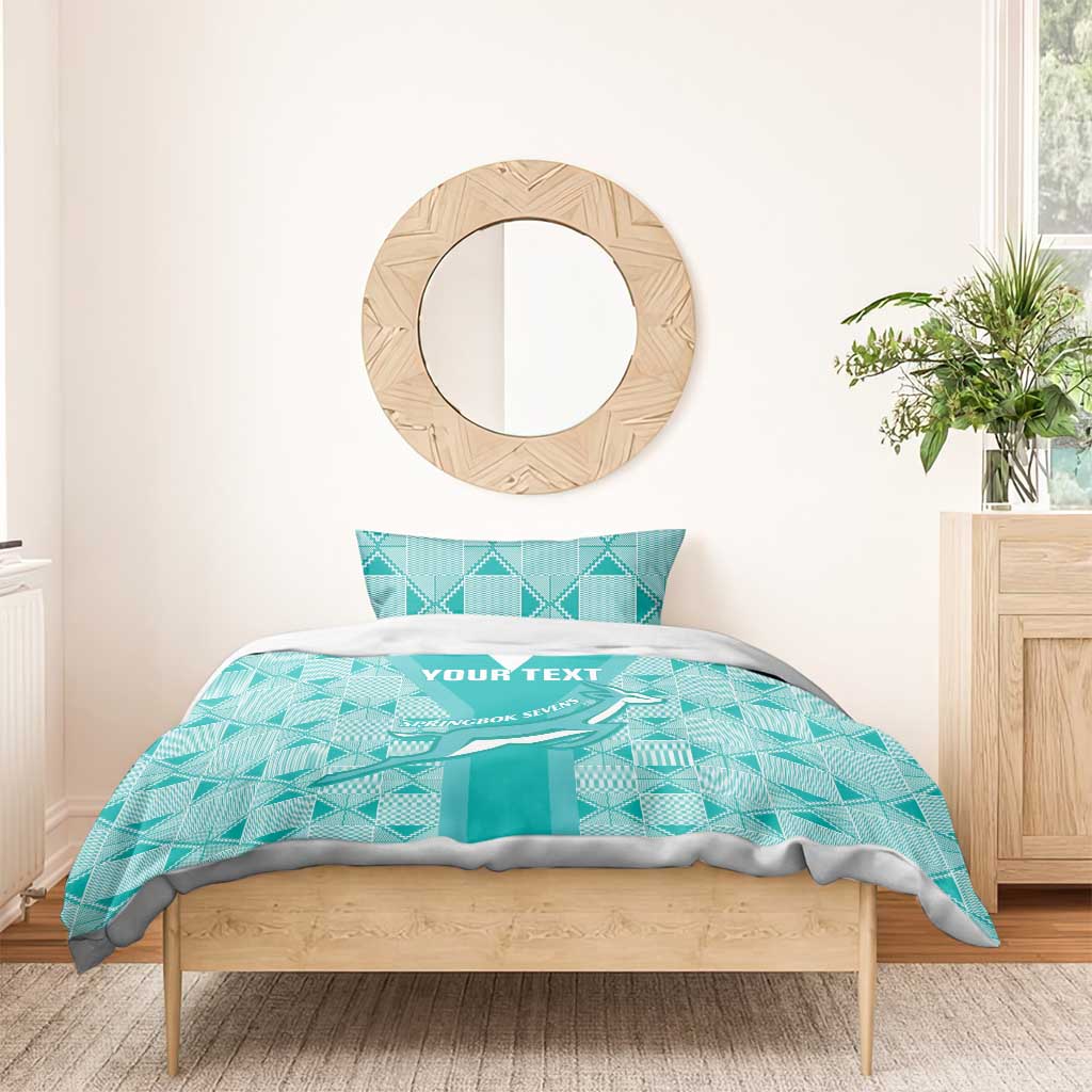 Custom South Africa Rugby Bedding Set Go Champions Springboks - Teal Version - Vibe Hoodie Shop