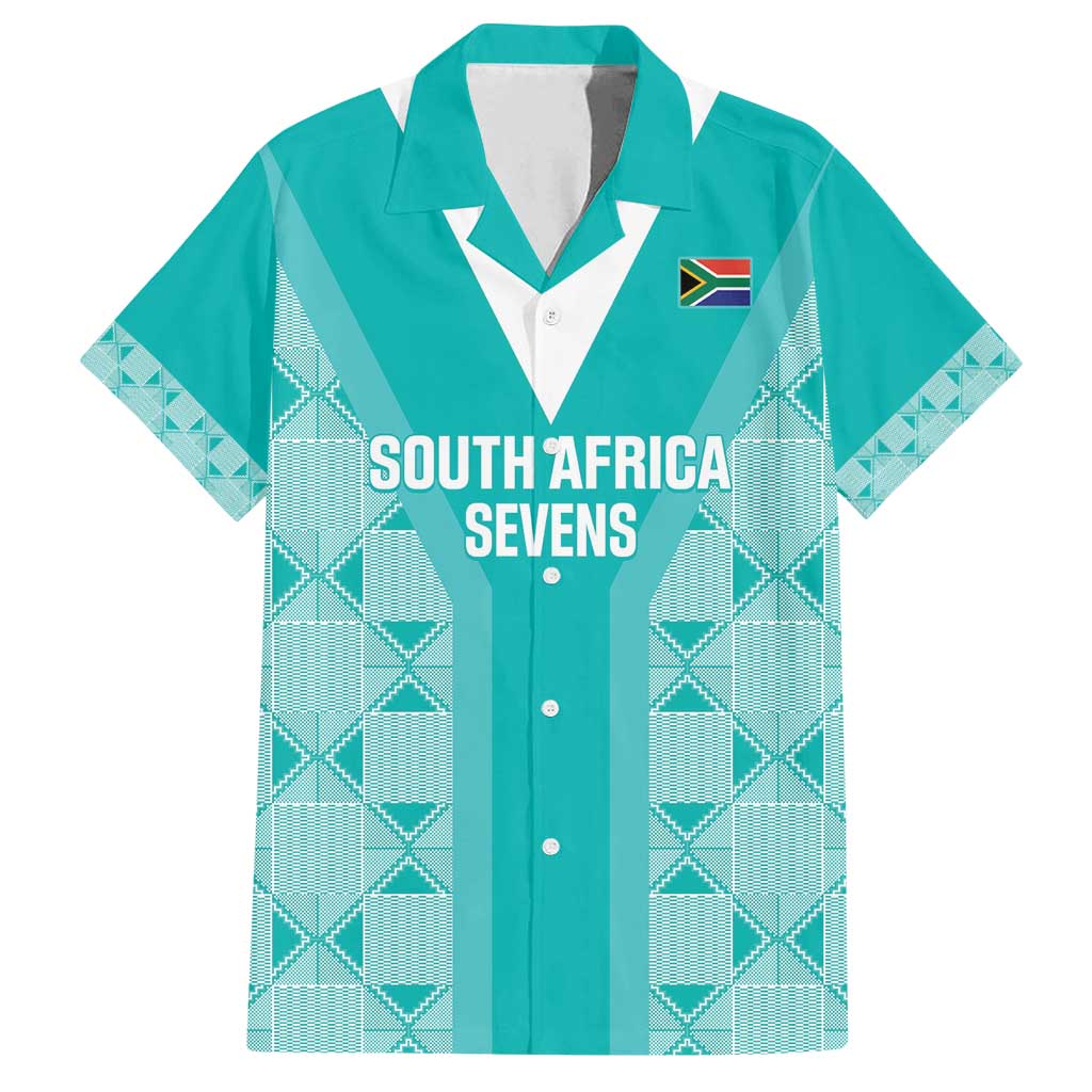 Custom South Africa Rugby Family Matching Long Sleeve Bodycon Dress and Hawaiian Shirt Go Champions Springboks - Teal Version