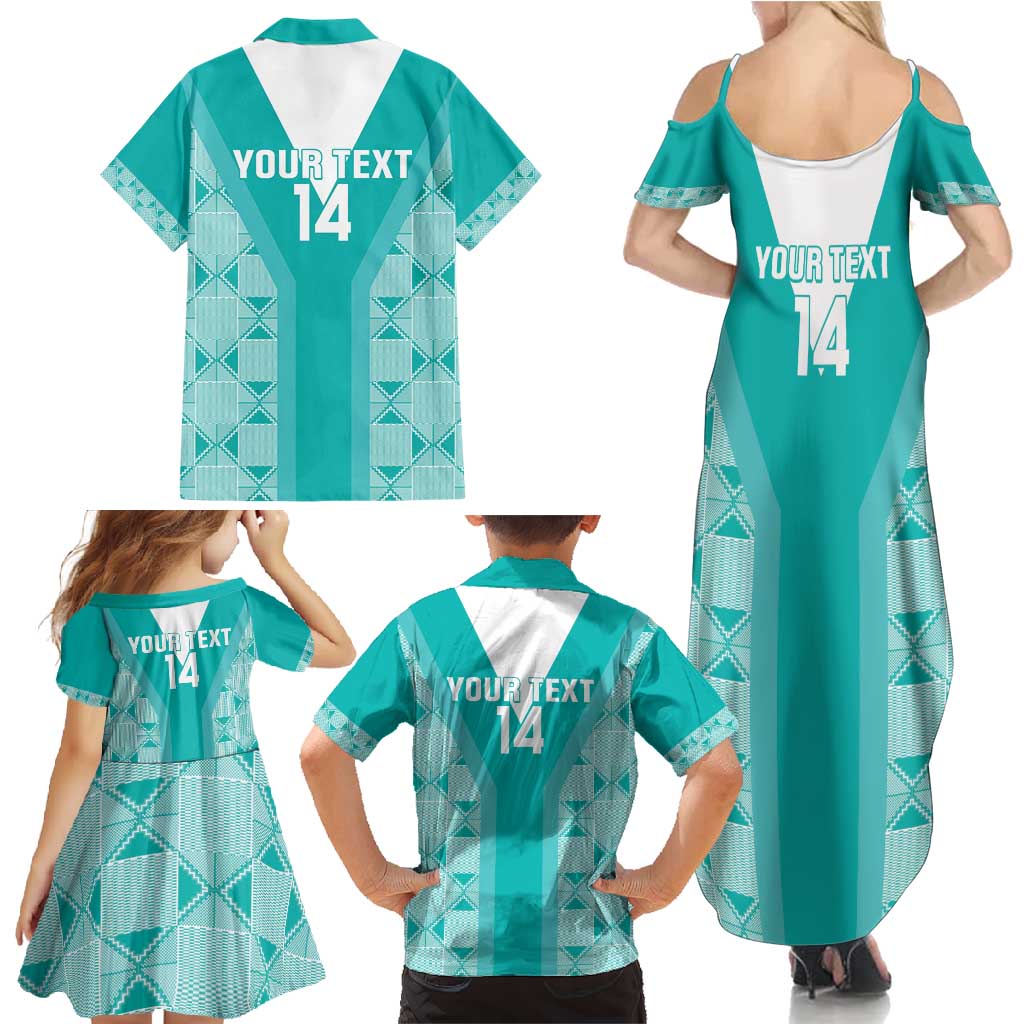 Custom South Africa Rugby Family Matching Summer Maxi Dress and Hawaiian Shirt Go Champions Springboks - Teal Version