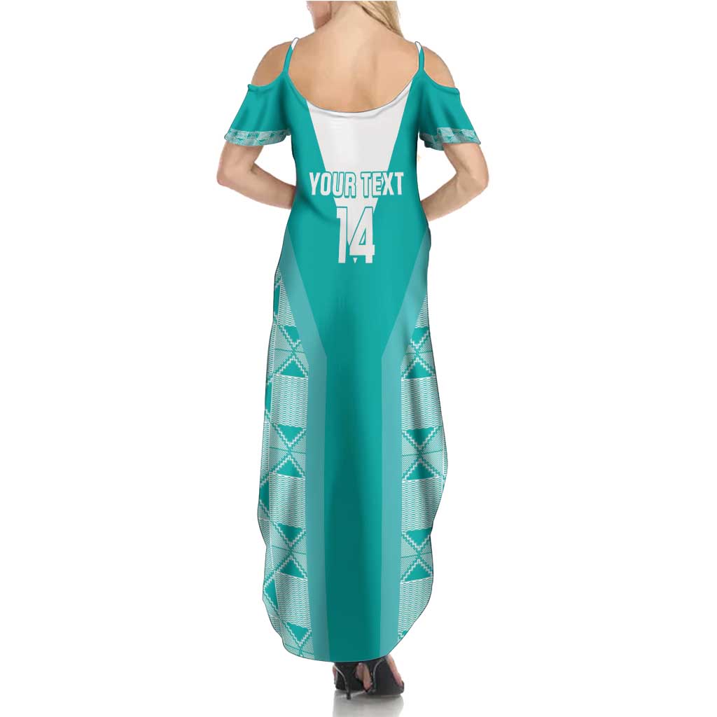 Custom South Africa Rugby Family Matching Summer Maxi Dress and Hawaiian Shirt Go Champions Springboks - Teal Version