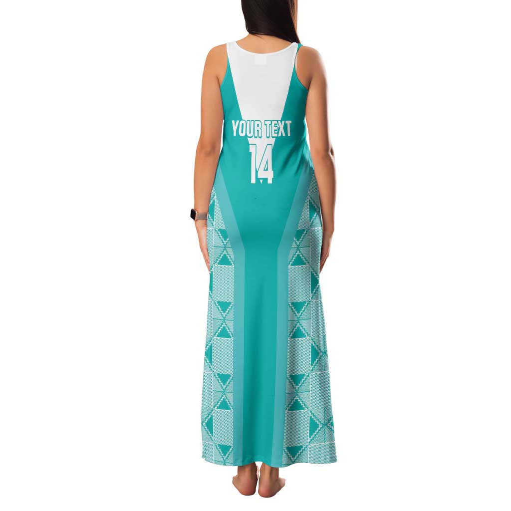 Custom South Africa Rugby Family Matching Tank Maxi Dress and Hawaiian Shirt Go Champions Springboks - Teal Version