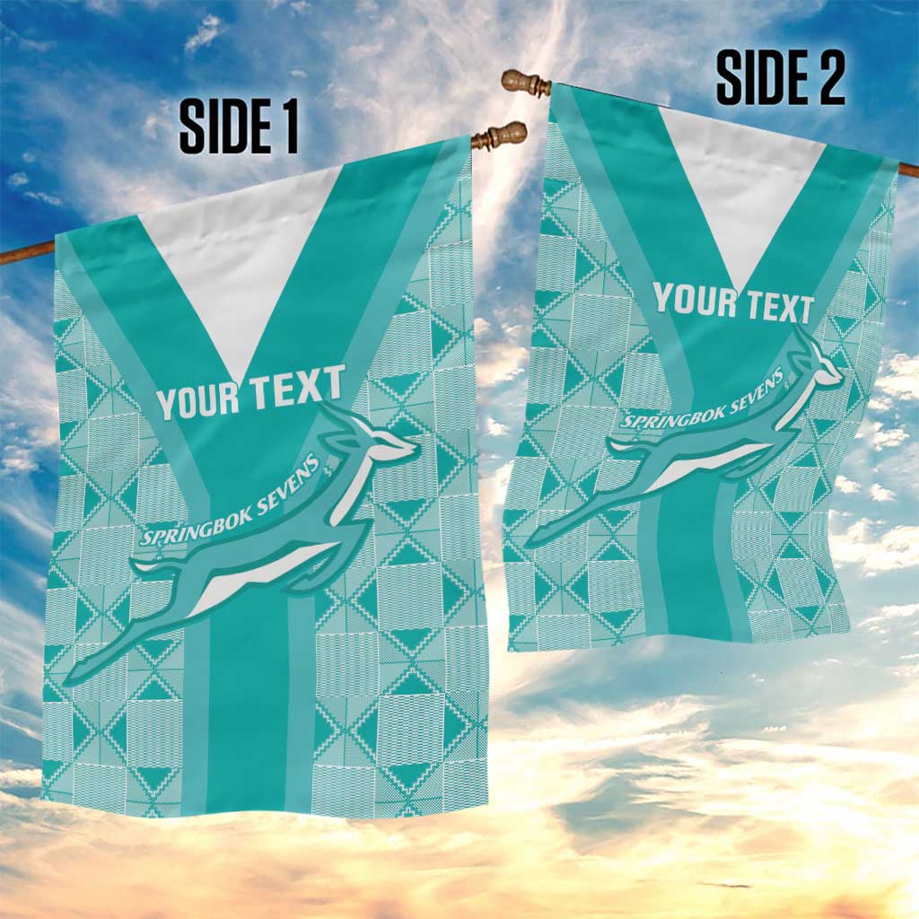 Custom South Africa Rugby Garden Flag Go Champions Springboks - Teal Version - Vibe Hoodie Shop