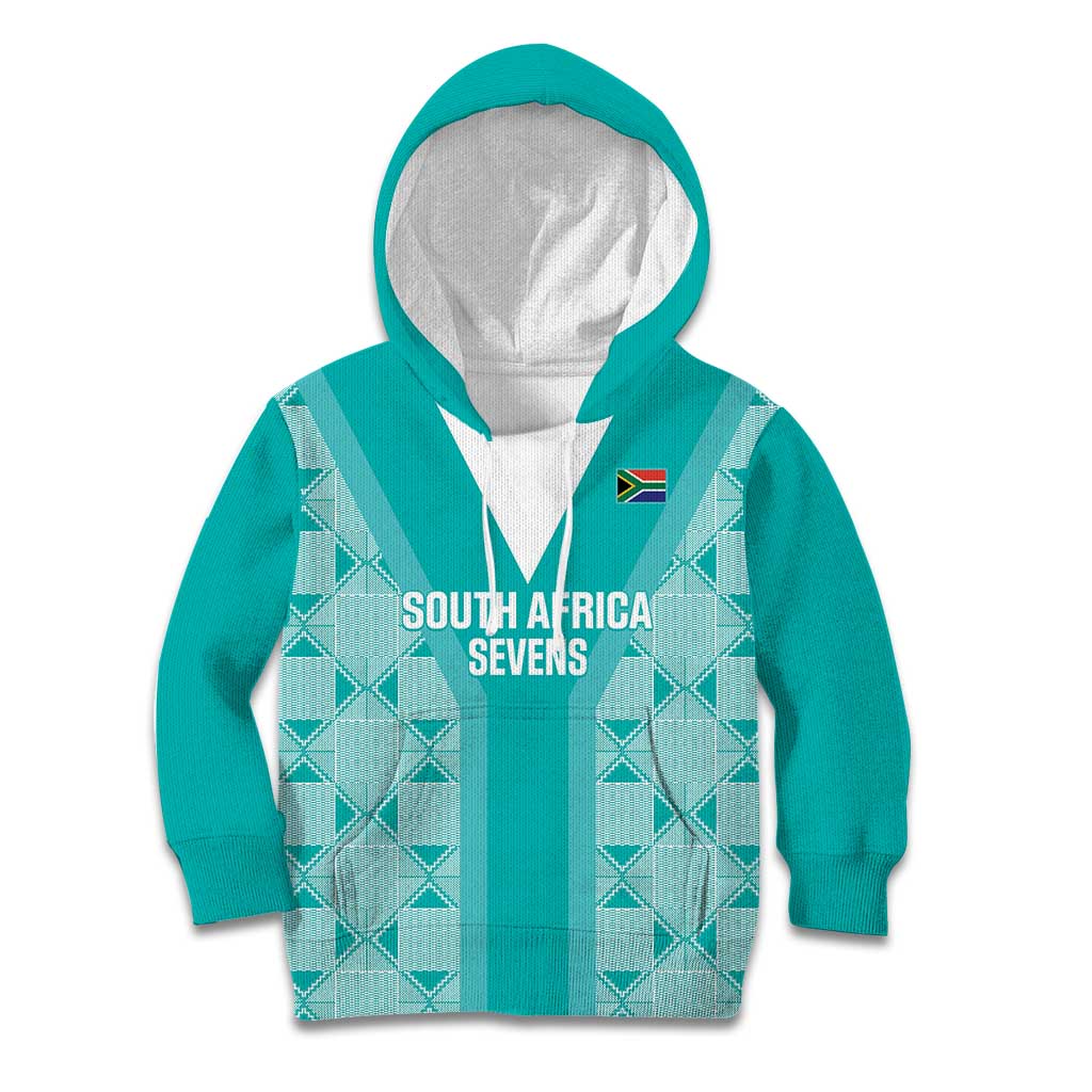 Custom South Africa Rugby Kid Hoodie Go Champions Springboks - Teal Version - Vibe Hoodie Shop