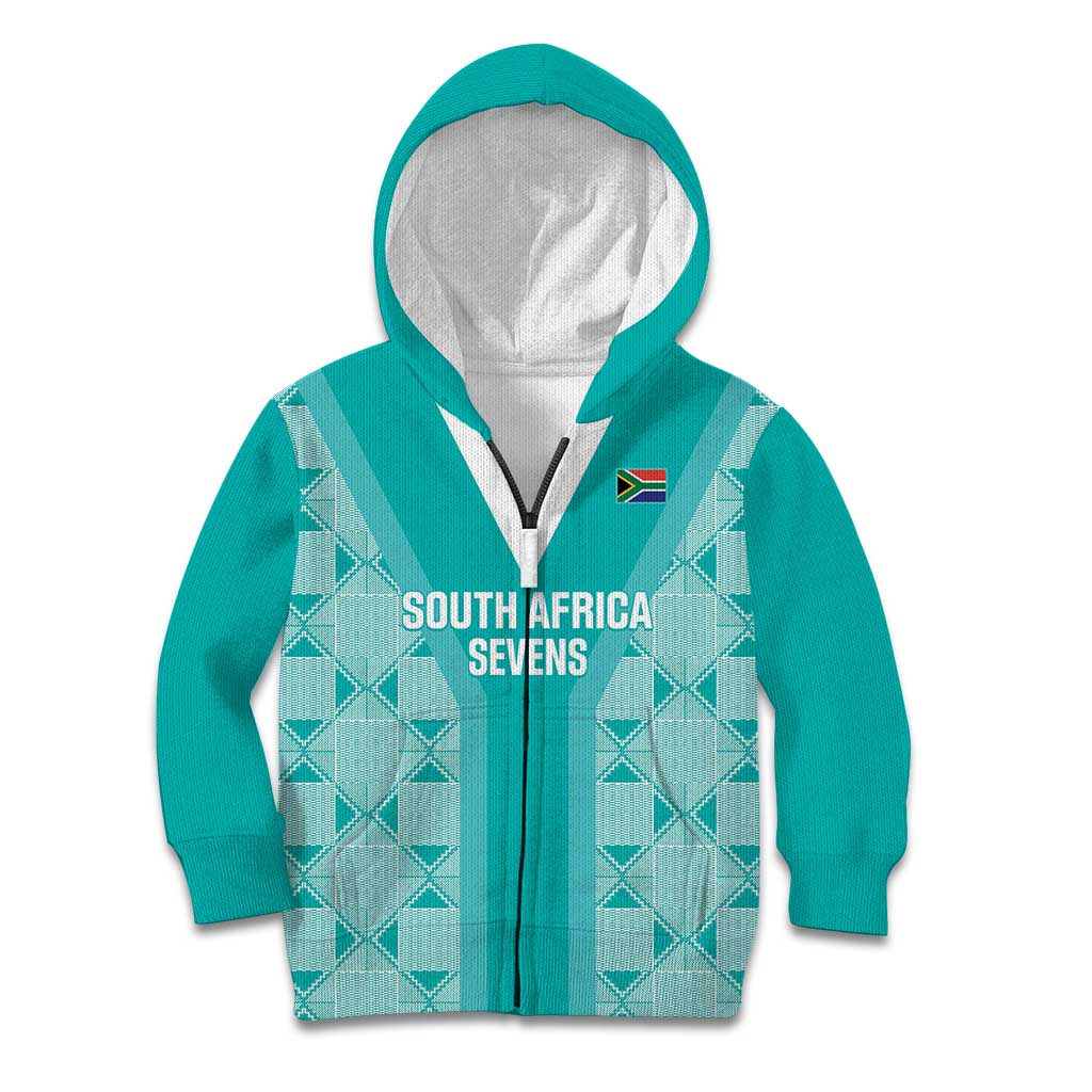 Custom South Africa Rugby Kid Hoodie Go Champions Springboks - Teal Version - Vibe Hoodie Shop