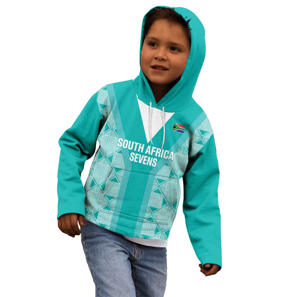 Custom South Africa Rugby Kid Hoodie Go Champions Springboks - Teal Version - Vibe Hoodie Shop