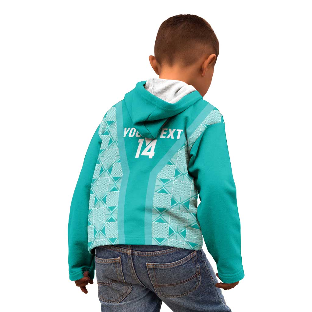 Custom South Africa Rugby Kid Hoodie Go Champions Springboks - Teal Version - Vibe Hoodie Shop