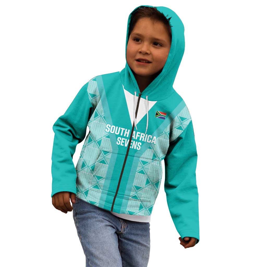 Custom South Africa Rugby Kid Hoodie Go Champions Springboks - Teal Version - Vibe Hoodie Shop