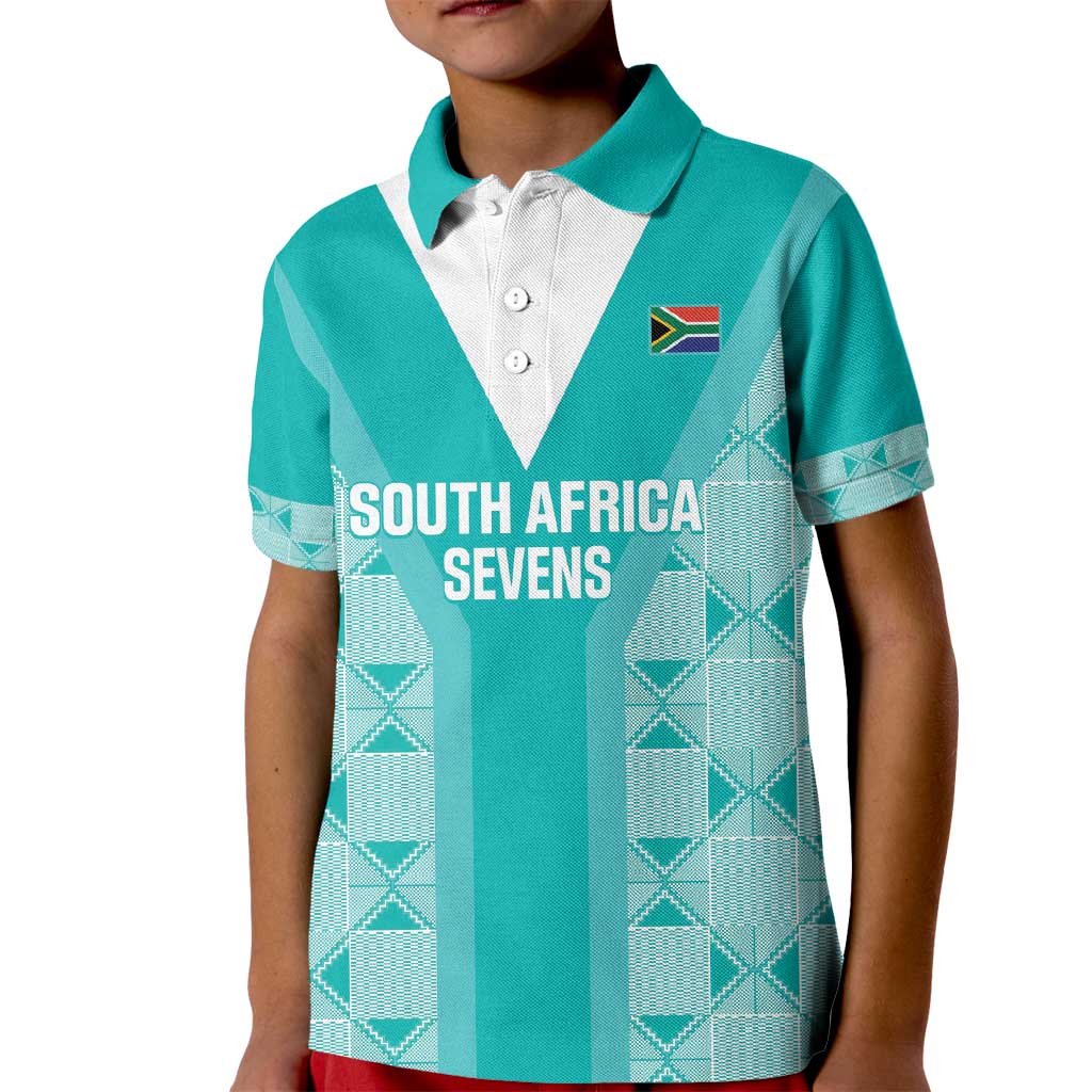 Custom South Africa Rugby Kid Polo Shirt Go Champions Springboks - Teal Version - Vibe Hoodie Shop
