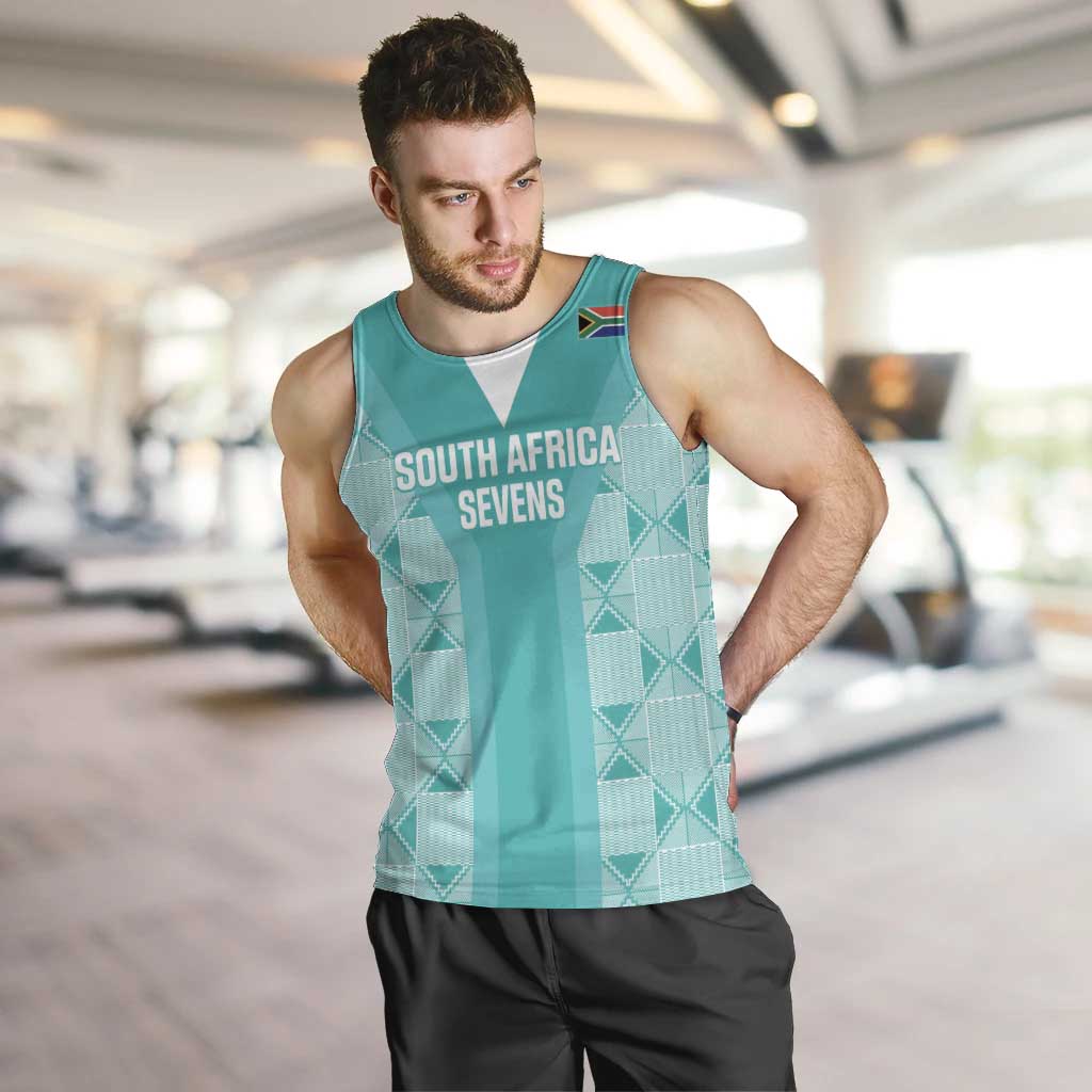 Custom South Africa Rugby Men Tank Top Go Champions Springboks - Teal Version - Vibe Hoodie Shop