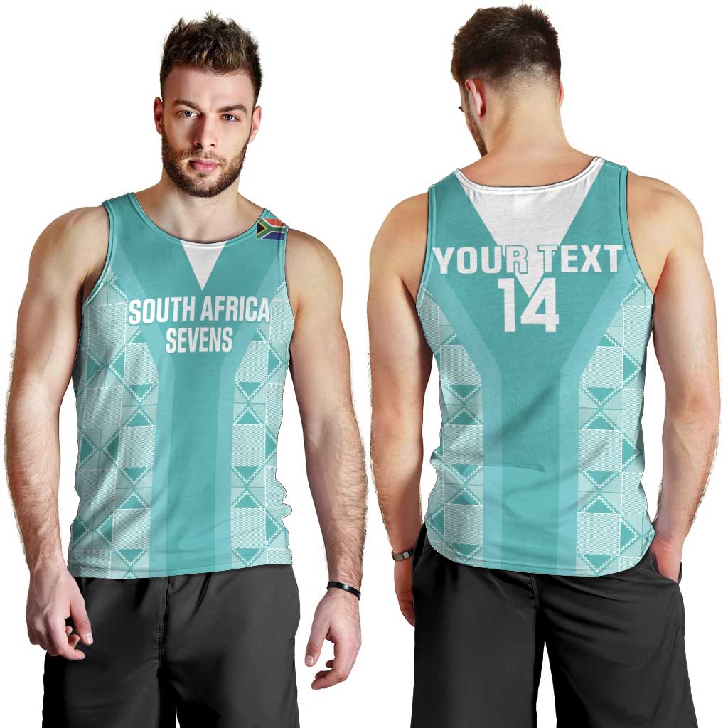 Custom South Africa Rugby Men Tank Top Go Champions Springboks - Teal Version - Vibe Hoodie Shop