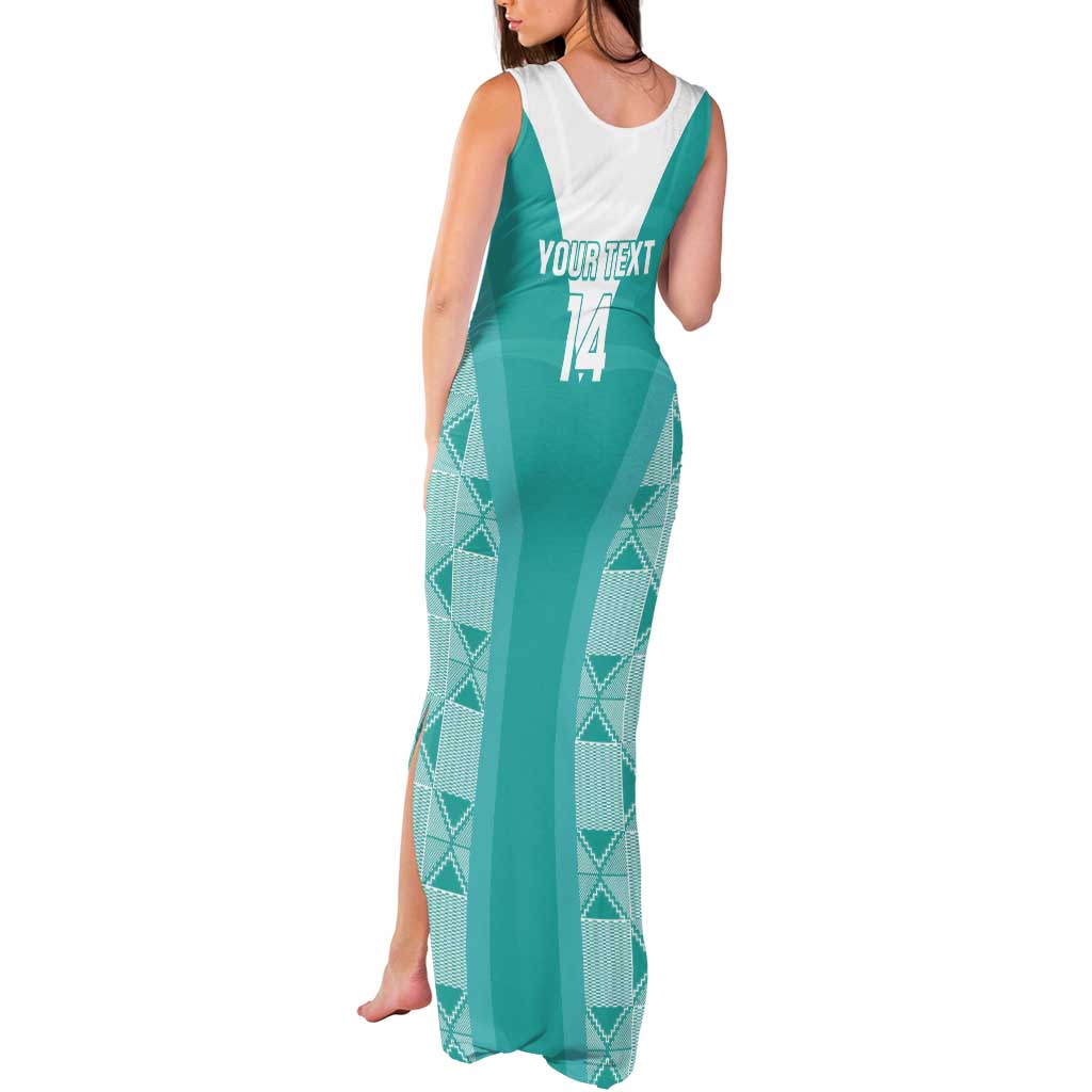 Custom South Africa Rugby Tank Maxi Dress Go Champions Springboks - Teal Version