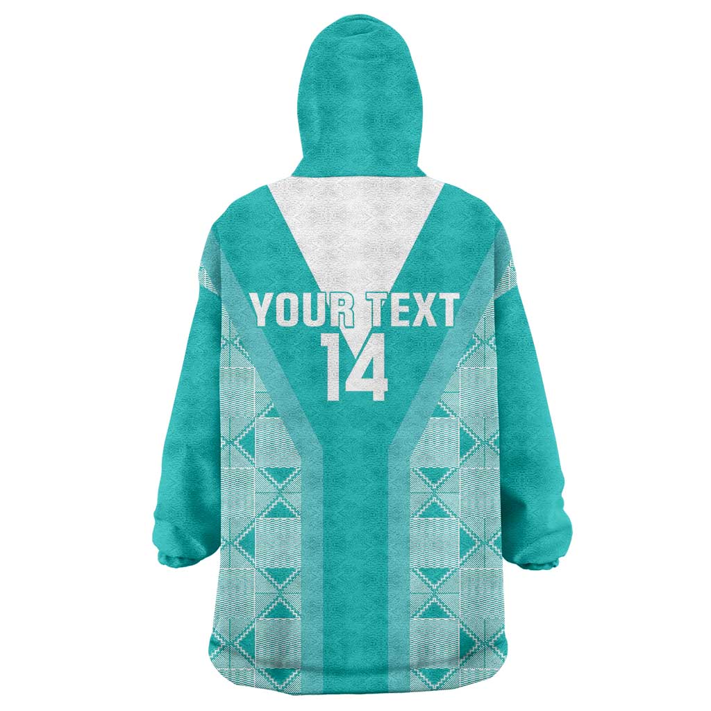 Custom South Africa Rugby Wearable Blanket Hoodie Go Champions Springboks - Teal Version - Vibe Hoodie Shop