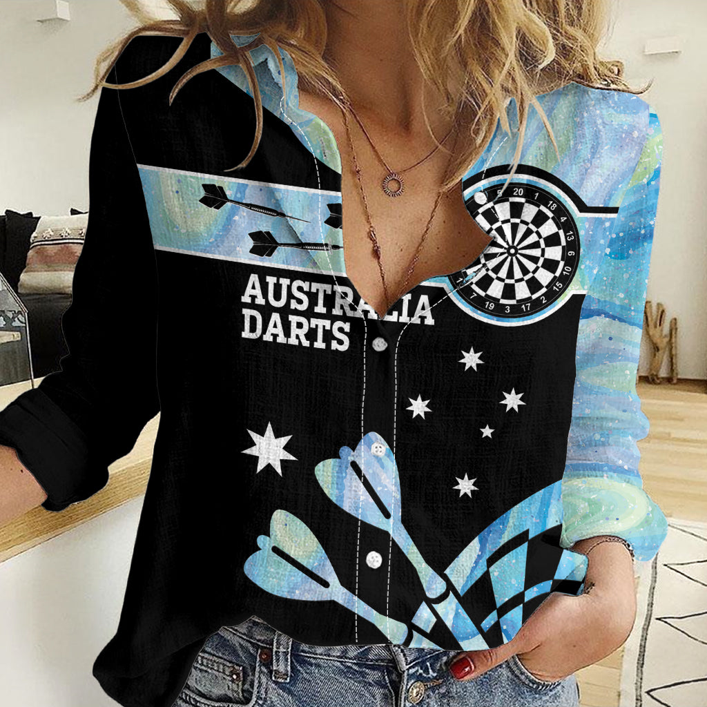 Personalised Australia Darts Opal Vibes Women Casual Shirt - Vibe Hoodie Shop