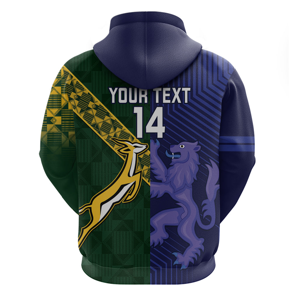 Custom Scotland And South Africa Rugby Hoodie Thistles Springboks Together - Vibe Hoodie Shop