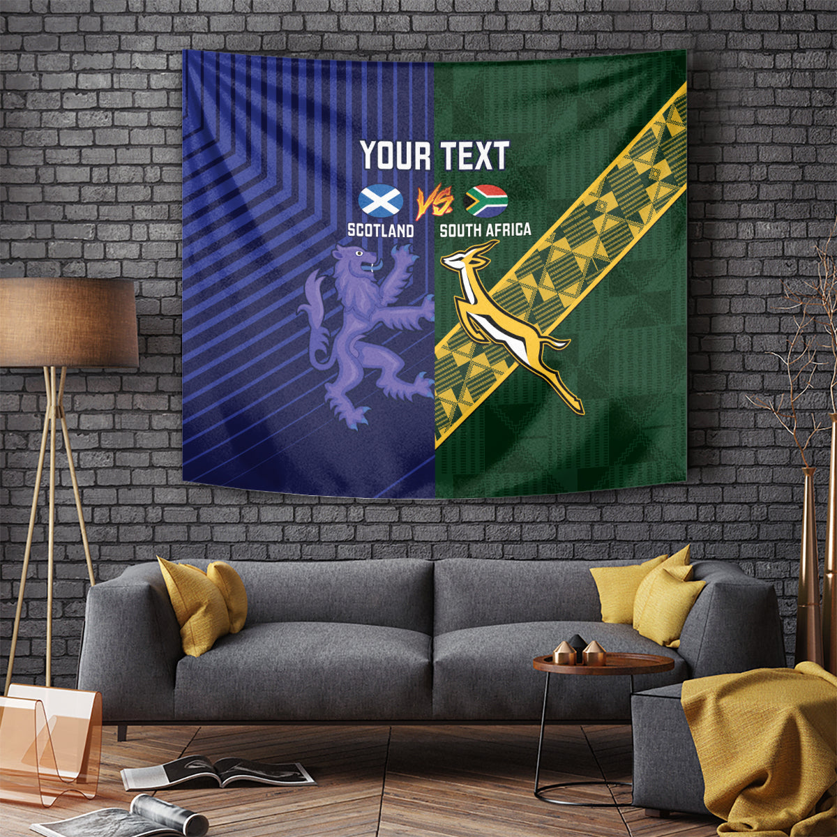 Custom Scotland And South Africa Rugby Tapestry Thistles Springboks Together - Vibe Hoodie Shop