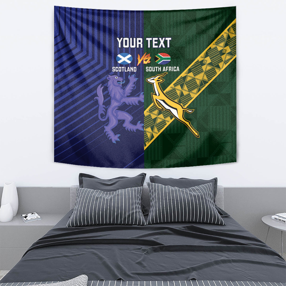 Custom Scotland And South Africa Rugby Tapestry Thistles Springboks Together - Vibe Hoodie Shop