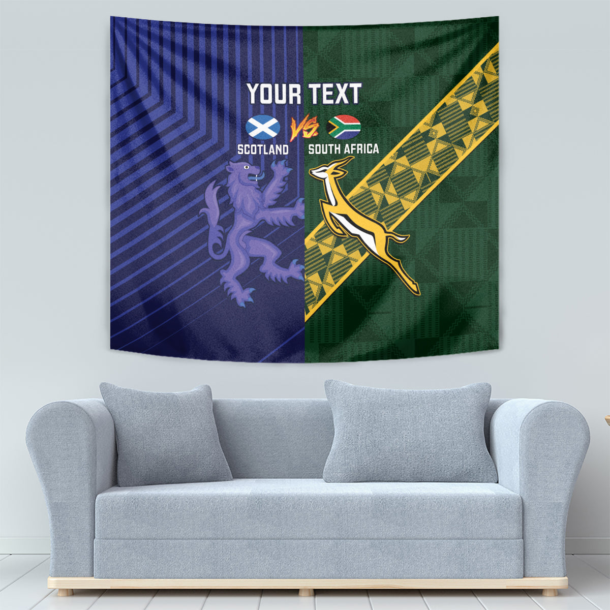 Custom Scotland And South Africa Rugby Tapestry Thistles Springboks Together - Vibe Hoodie Shop