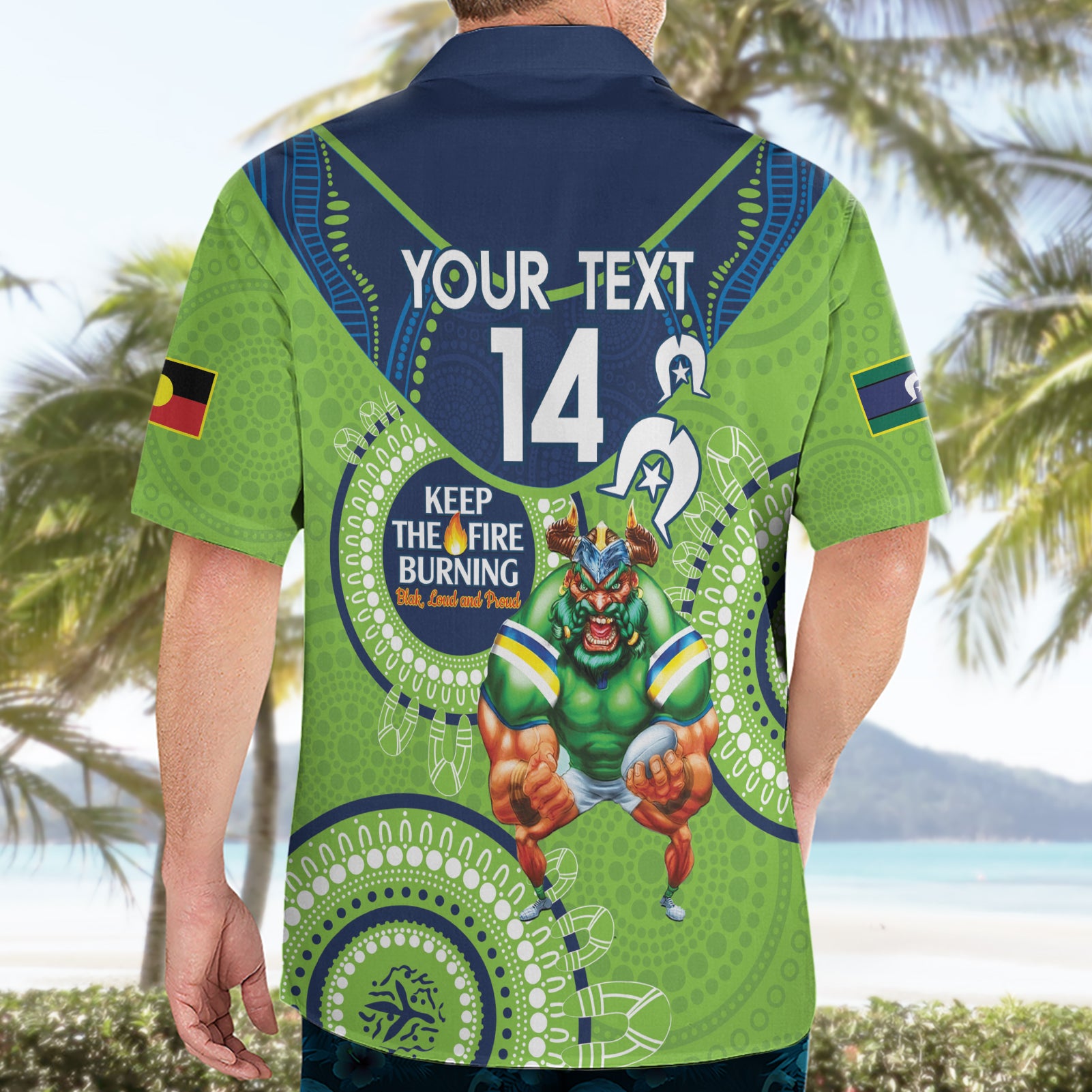 Custom NRL Raiders NAIDOC Week Hawaiian Shirt Keep The Fire Burning Indigenous Art - Vibe Hoodie Shop