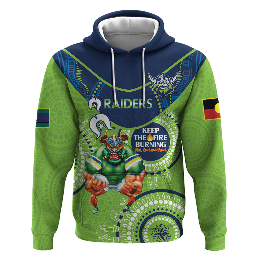 Custom NRL Raiders NAIDOC Week Hoodie Keep The Fire Burning Indigenous Art - Vibe Hoodie Shop