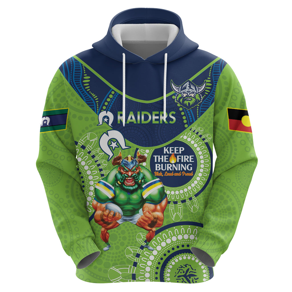 Custom NRL Raiders NAIDOC Week Hoodie Keep The Fire Burning Indigenous Art - Vibe Hoodie Shop