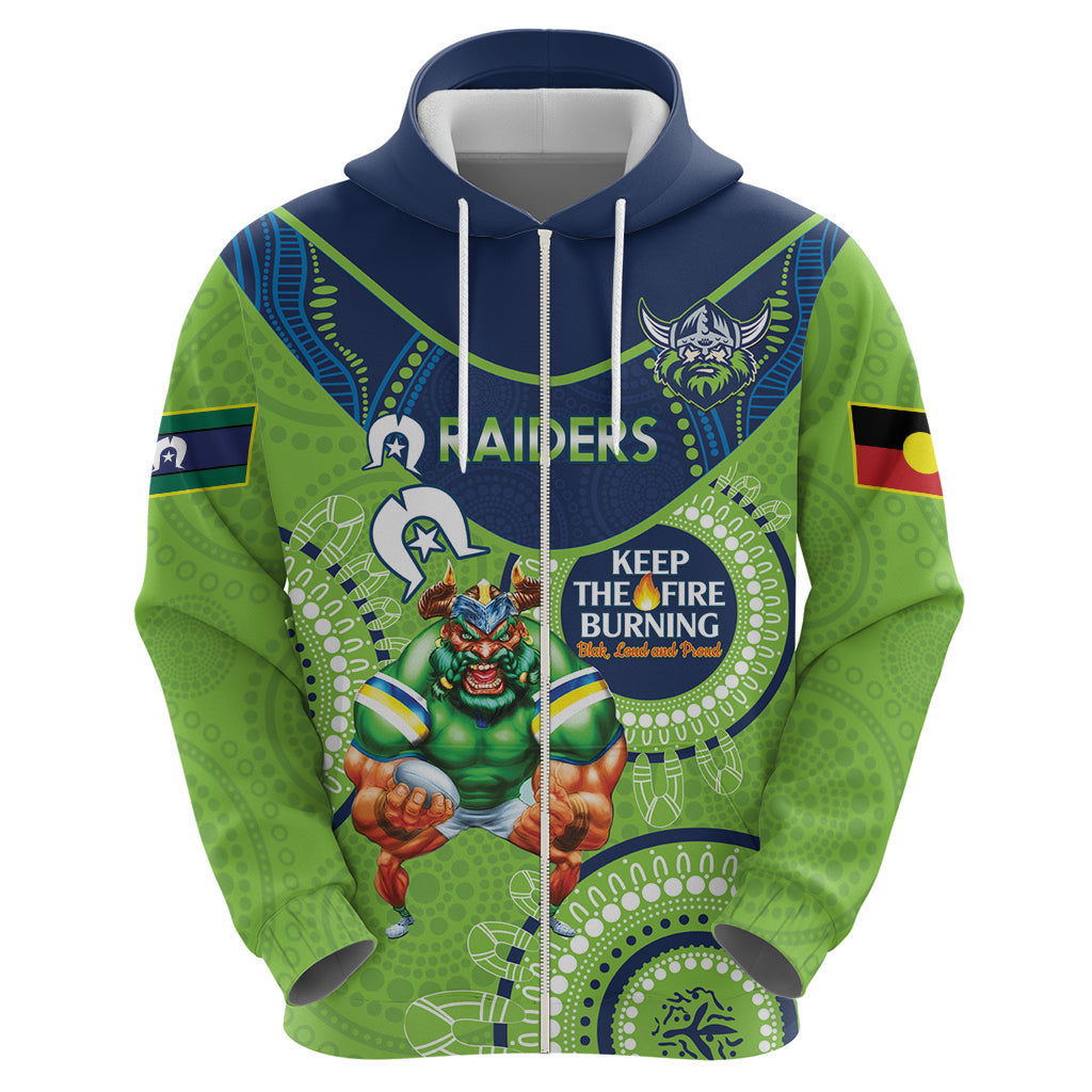 Custom NRL Raiders NAIDOC Week Hoodie Keep The Fire Burning Indigenous Art - Vibe Hoodie Shop