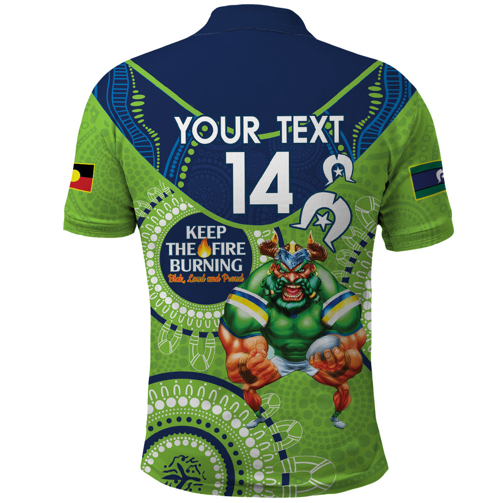 Custom NRL Raiders NAIDOC Week Polo Shirt Keep The Fire Burning Indigenous Art - Vibe Hoodie Shop