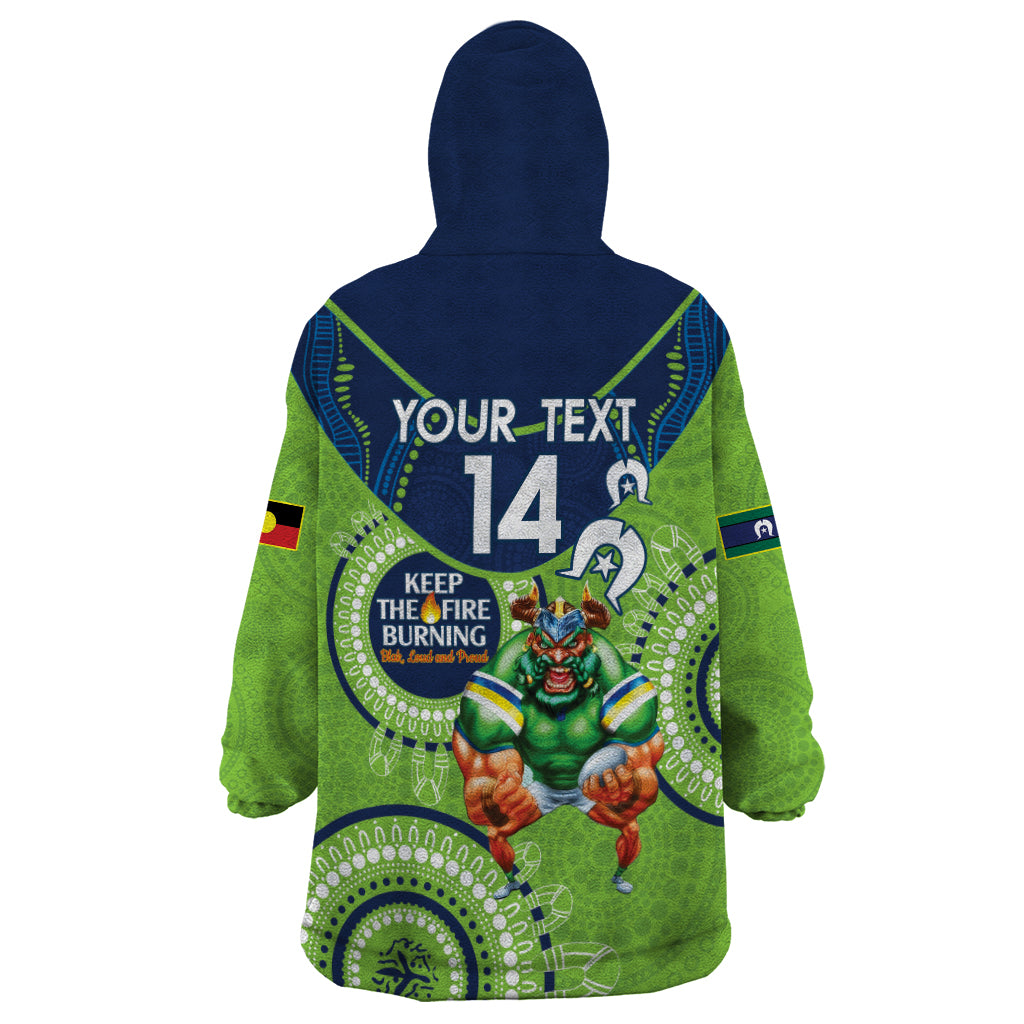 Custom NRL Raiders NAIDOC Week Wearable Blanket Hoodie Keep The Fire Burning Indigenous Art - Vibe Hoodie Shop