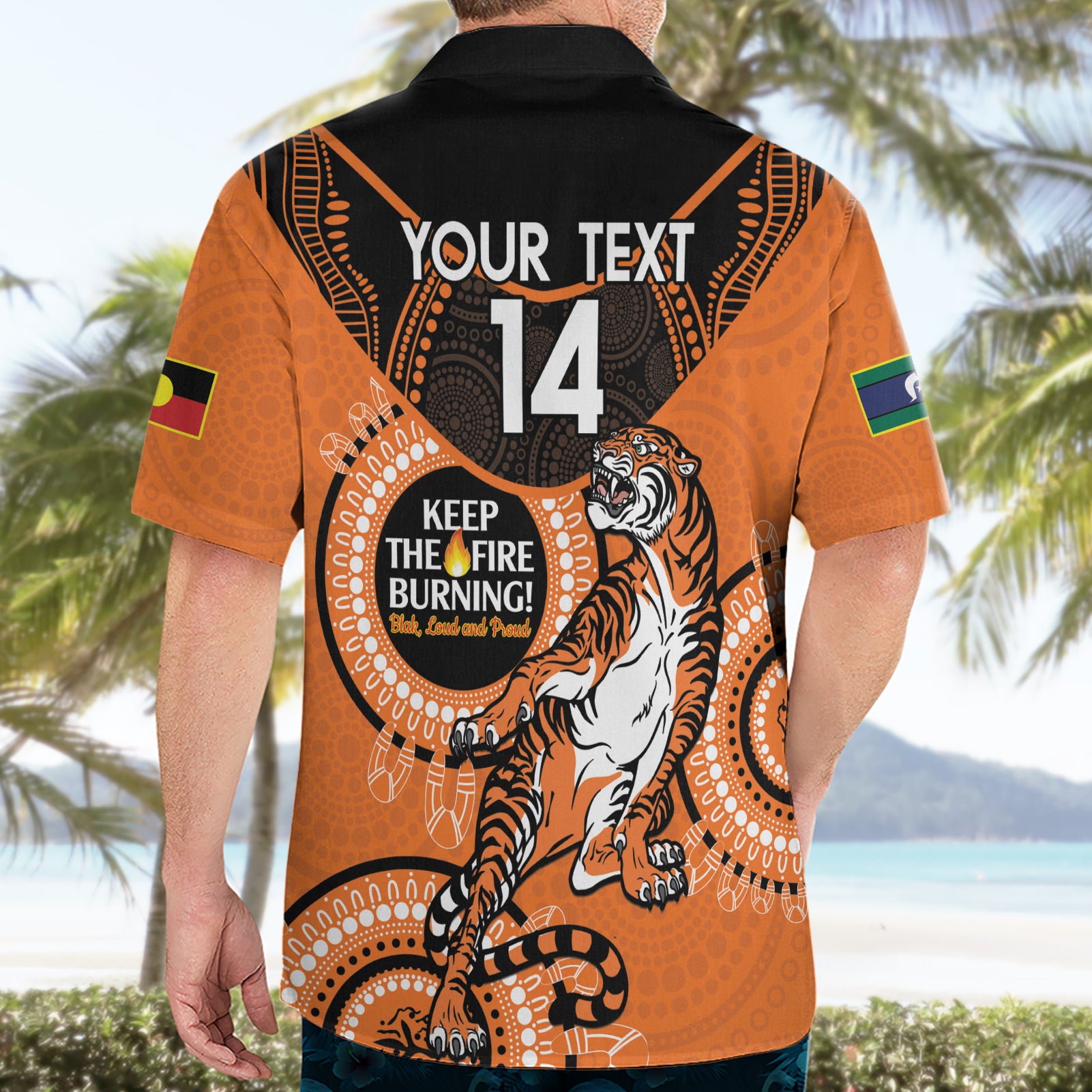 Custom NRL Tigers NAIDOC Week Hawaiian Shirt Keep The Fire Burning Indigenous Art - Vibe Hoodie Shop