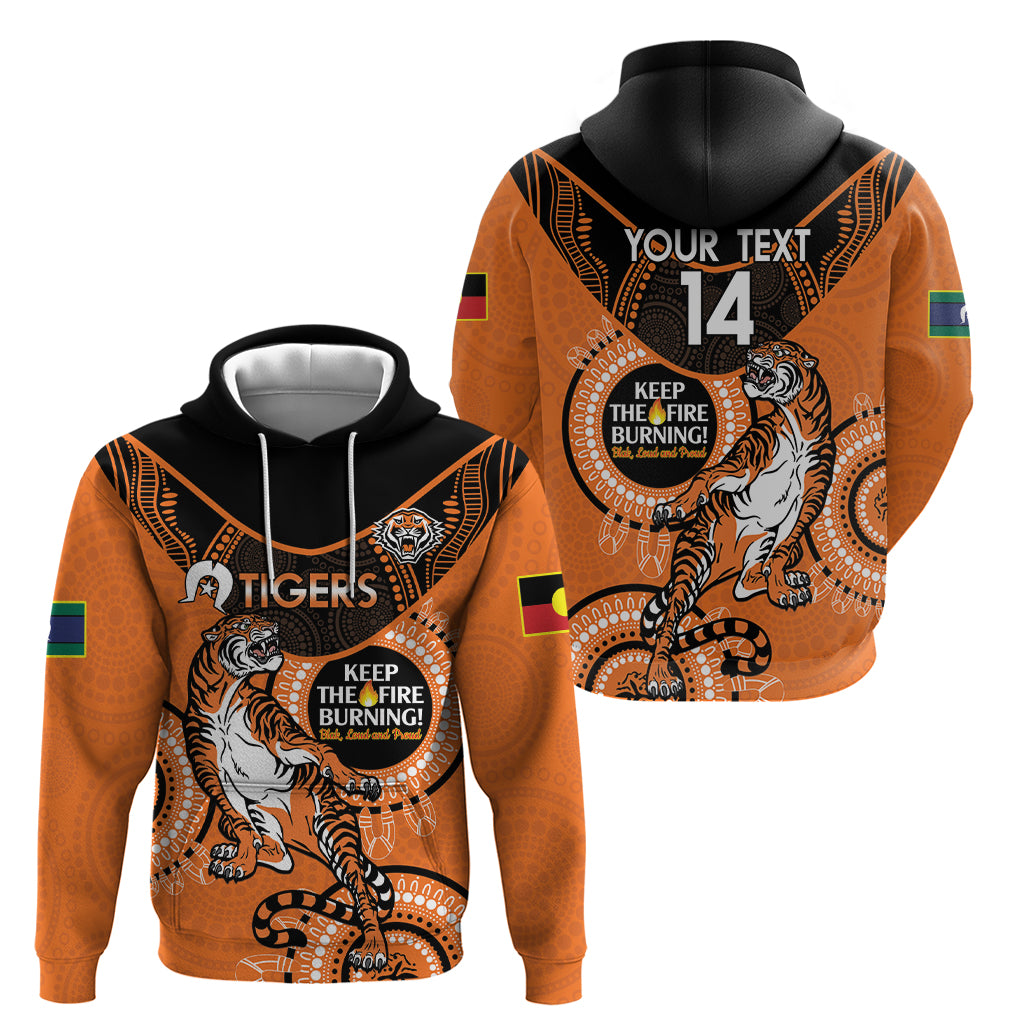 Custom NRL Tigers NAIDOC Week Hoodie Keep The Fire Burning Indigenous Art - Vibe Hoodie Shop