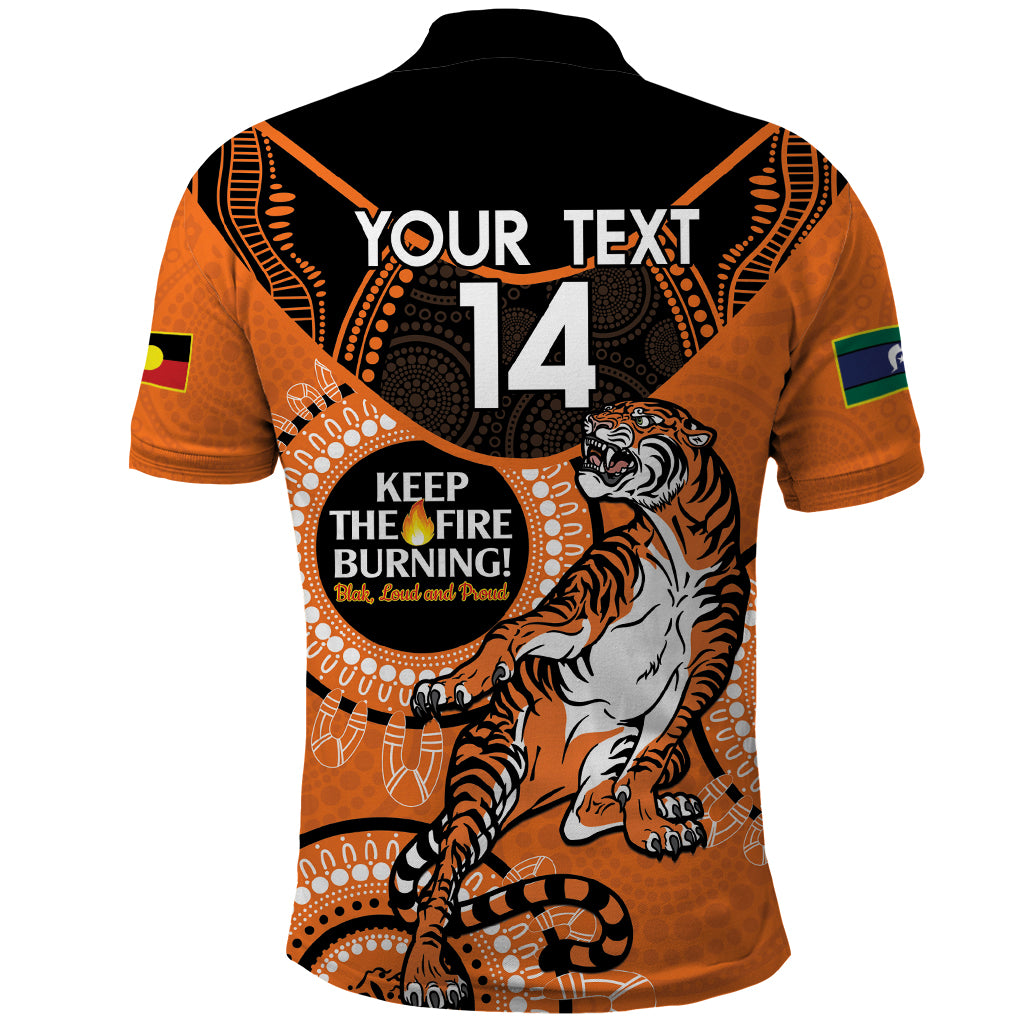 Custom NRL Tigers NAIDOC Week Polo Shirt Keep The Fire Burning Indigenous Art - Vibe Hoodie Shop