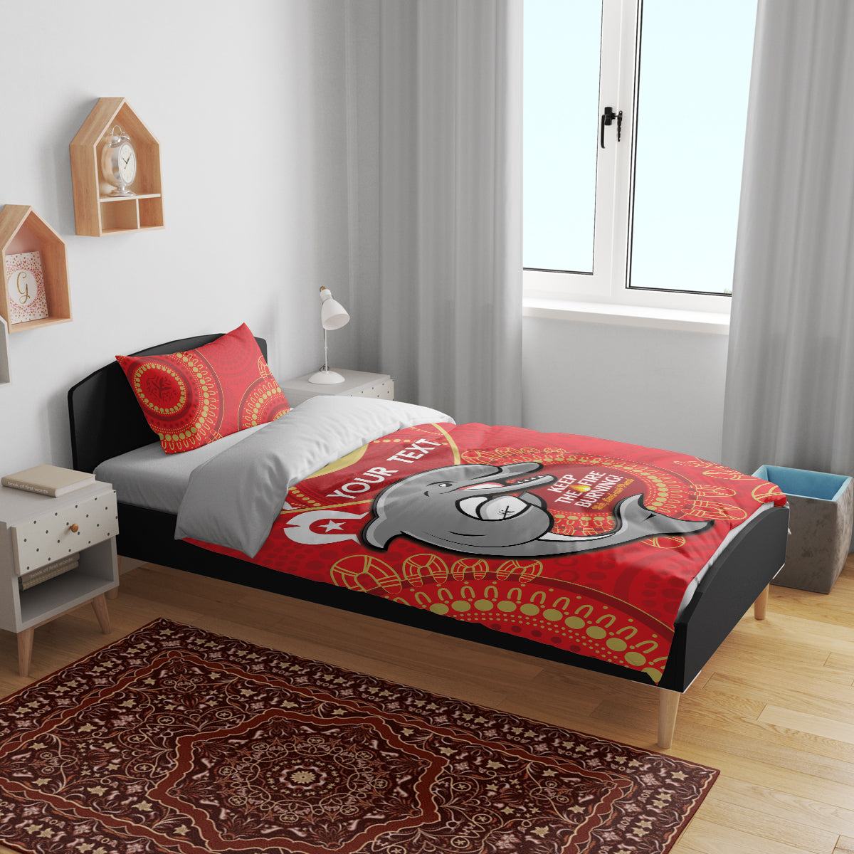 Custom NRL Dolphins NAIDOC Week Bedding Set Keep The Fire Burning Indigenous Art - Vibe Hoodie Shop