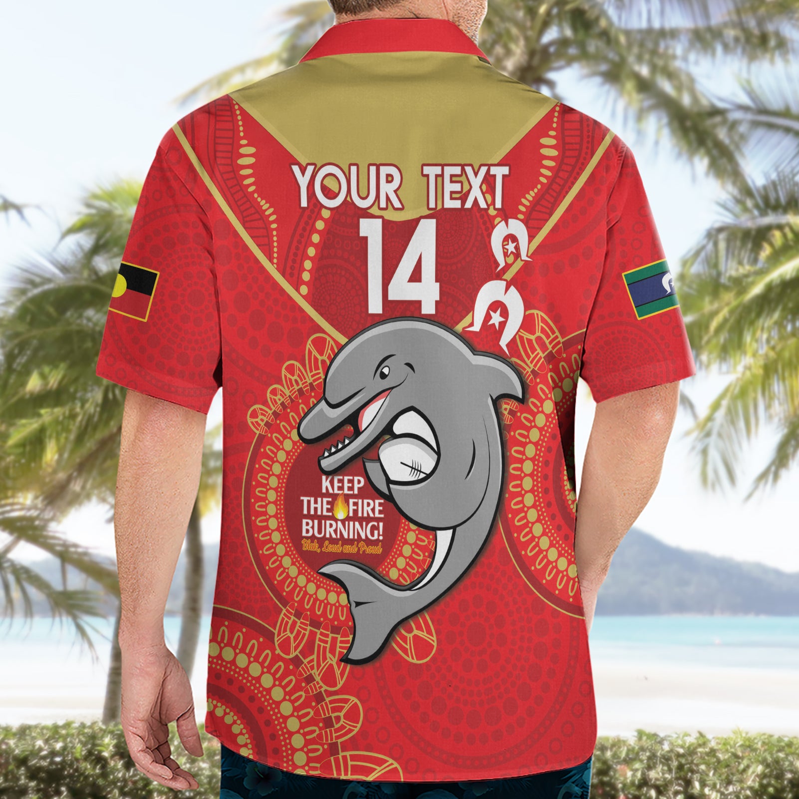 Custom NRL Dolphins NAIDOC Week Hawaiian Shirt Keep The Fire Burning Indigenous Art - Vibe Hoodie Shop