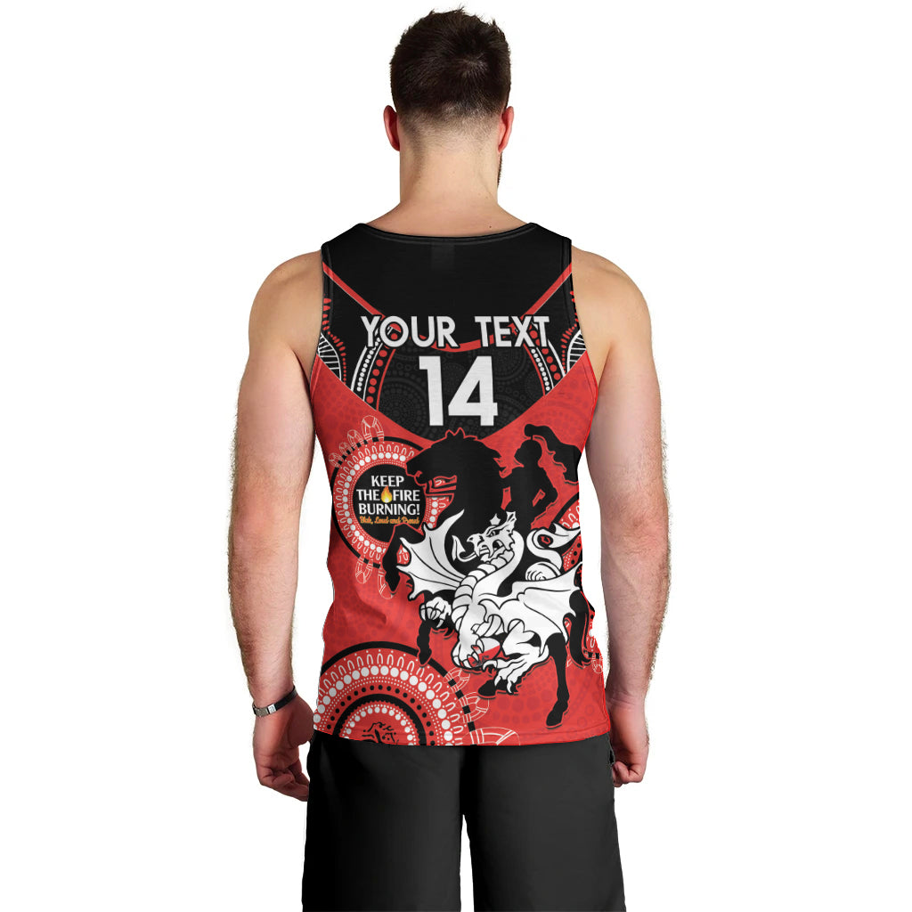 Custom NRL Dragons NAIDOC Week Men Tank Top Keep The Fire Burning Indigenous Art - Vibe Hoodie Shop